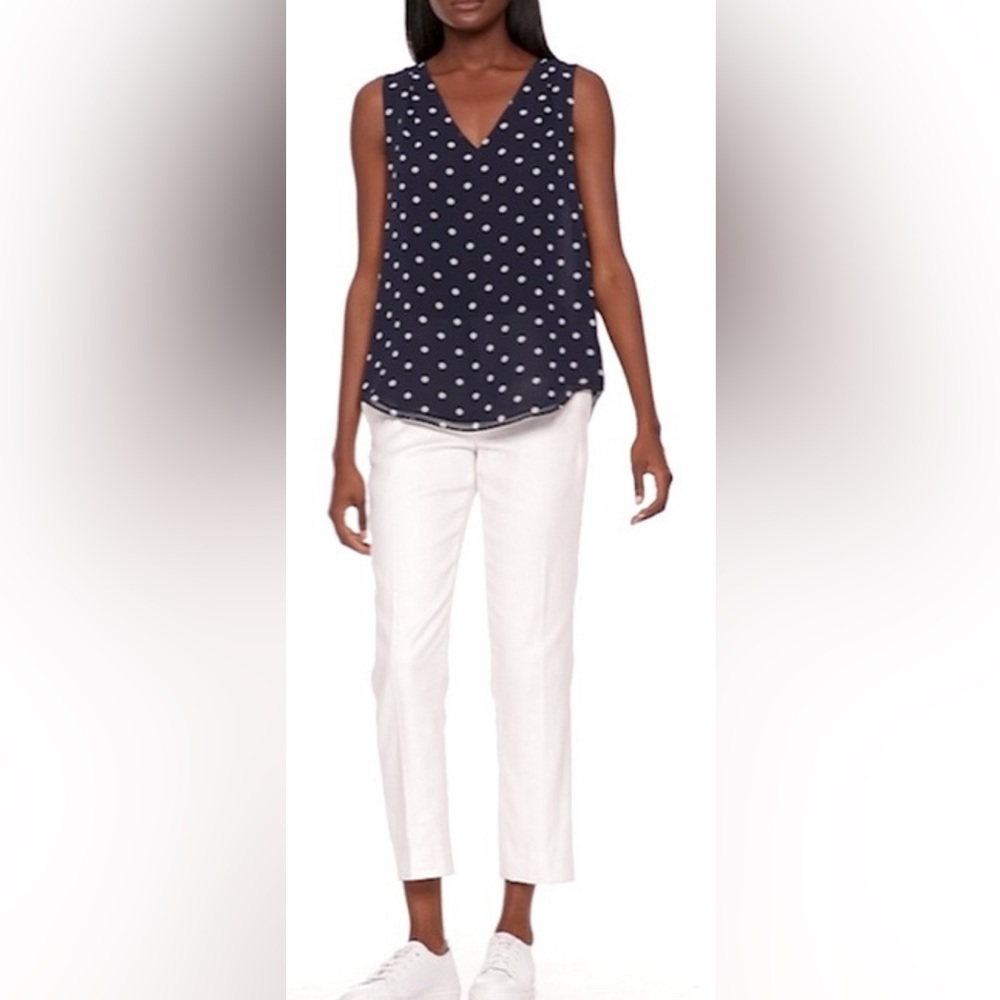 Banana Republic Dot Pleated Drapey Tank S